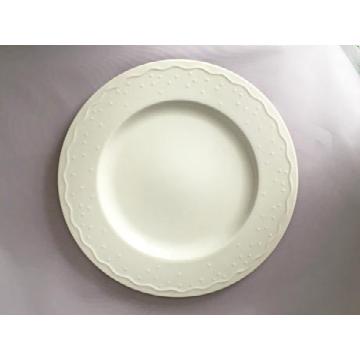 【アウトレット品】白一珍ウエーブ２８cm皿