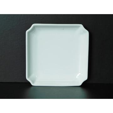 【アウトレット品】白１３．２cm隅切皿